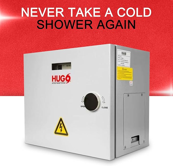 HUGO Battery Backup for Tankless Hot Water Heater & Gas Appliances L30 with Flow Kit