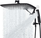 G-Promise All Metal 16 Inch Shower Head with Massage Mode Handheld, Rain Shower Head with Handheld Spray Combo, 3-Way Diverter with Pause Setting, 12 Inch Adjustable Extension Arm (Matte Black)