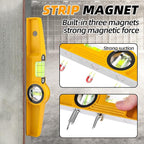 10 Inch Aluminum Die-Cast Magnetic Torpedo Level, Magnetic Professional Scaffolding Spirit Level, Torpedo Level with Rare Earth Magnet 250MM and Holster