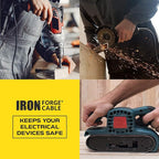 Iron Forge Cable 16 Outlet Heavy Duty Surge Protector Power Strip with Built-in Circuit Breaker, 14/3 SJT Black & Yellow with 9 ft Extension Cord