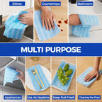 Disposable Cleaning Rolls Handi Wipes Reusable Cleaning Cloths Reusable Dry Kitchen Towels Dish Cloths Dish Towels 2 Roll, Total 200 Pcs, Blue