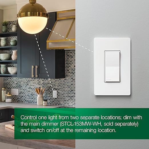 Lutron Sunnata Touch Dimmer Switch, LED+ Advanced Technology for LED and Incandescent, 3 Way/Multi Location, STCL-153MS-WH-2, White, 2 Pack