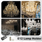 PATIKIL Candelabra Base Lamp Holder Light Socket, 6pcs UL Listed Keyless E12 Bulb Socket with 9.8" Wire Leads for E12 Incandescent LED Light Bulbs, 2.8" Tall