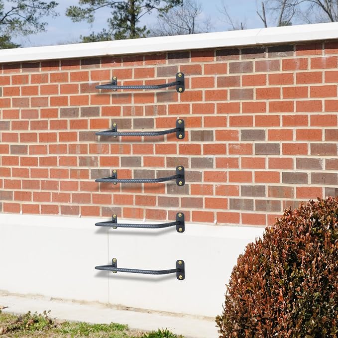 6-Rung Window Well Ladder, Heavy Duty Steel Basement Egress Ladder, Adjustable Wall Muonted Ladder for Home Safety, 700LBS