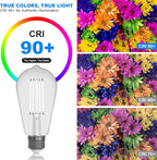 Kawaya E26 LED Edison Bulbs: 6-Pack 8W Equivalent 80W Dimmable LED Bulbs - Vintage ST58 5000k Daylight White - 800 Lumens High Brightness Bulbs with 90+ CRI - Clear Glass