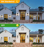 tewei 2-Pack Outdoor Wall Lights, 20'' Porch Light Outdoor Wall Sconce Lantern, Modern Black Exterior Lighting Fixture Wall Mount, Outside Light for House Garage