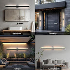 TODOLUZ 2-Pack 48-Inch LED Long Outdoor Wall Light Fixture, 35W IP65 Waterproof Exterior Linear Wall Mount Lighting, 5 Color Temperature Mode (3000K/3500K/4500K/5000K/6000K)