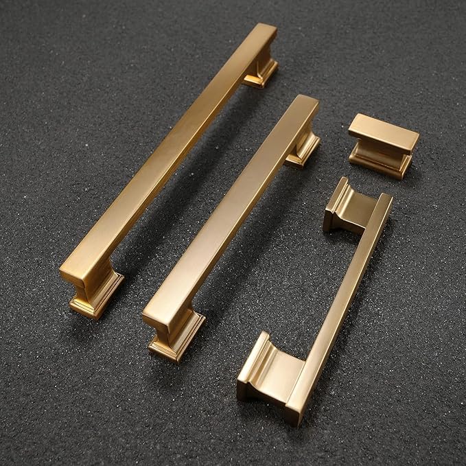 COTYKILEY 6 Pack 10 Inch(256mm) Champagne Copper Cabinet Handles Gold Kitchen Cabinet Pulls Cabinet Door Handles Kitchen Cabinet Hardware Cupboard Drawer Pulls Dresser Handles