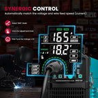 bestarc 165Amp MIG Welder, 110V 220V Flux Core MIG/Lift TIG/Stick 4 in 1 Welder Machine, Large LED Display Welding Machine, IGBT Inverter bestarc Welder MIG165 Soild Gasless Synergy MIG Welder