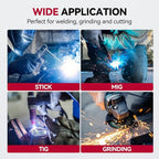 ARCCAPTAIN Super Large Viewing Welding Helmet with Side View, True Color 1/1/1/1 Solar Power Auto Darkening Welding Hood with 4 Arc Sensor, Wide Shade 4/5-9/9-13 for TIG MIG ARC Cut, Skeleton