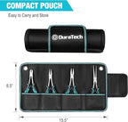 DURATECH 4PCS Long Reach Pliers Set with Pouch - Needle Nose, Diagonal, Linesman and Flat Nose, Mini Extra Long Pliers Set for Jewelry Making, Wire Bending and Object Gripping on Narrow Space