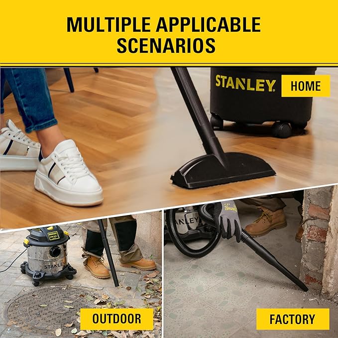 STANLEY Reusable Dry Filter Bag for 1-5 Gallon Wet/Dry Vacuum 25-1217, Compatible with SL18129, SL18130, SL18133, SL18136, SL18301-4B, SL18115P, SL18115, 3 Pack