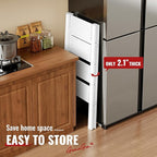 GameGem 4 Step Ladder, Aluminum Folding Step Stool with Anti-Slip Sturdy and Wide Pedal, Lightweight Portable Stepladder for Home and Kitchen Use, Cream White, 330 lbs