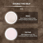 CO-Z Felt Furniture Sliders - 8 Pack with 4 Plastic & 4 Felt Sliders, 3 1/2" Reusable Furniture Sliders for Carpet Hardwood Floors, Heavy-Duty Furniture Gliders Movers, Moving Pads for Heavy Furniture