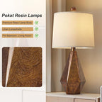 PoKat 20.25" Farmhouse Table Lamps Set of 2 for Night Stands, Vintage Bedroom Lamps for Bedroom Living Room, Retro Bedside Lamps for End Table, Suitable for Small Place, Retro Sweep Gold