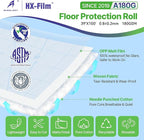 39"x100' Heavy-Duty Floor Protection | Construction Grade Carpet Protector | Drop Cloth Plastic Film for Hardwood Floors | Waterproof Painters Covering with No Residue(Ice Blue)