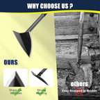 Professional Triangle Hoe with Detachable Shaft - Extra Wide 9.5" Sharpened Blade for Farm/Garden, 15"-71" Adjustable Stainless Steel Pole