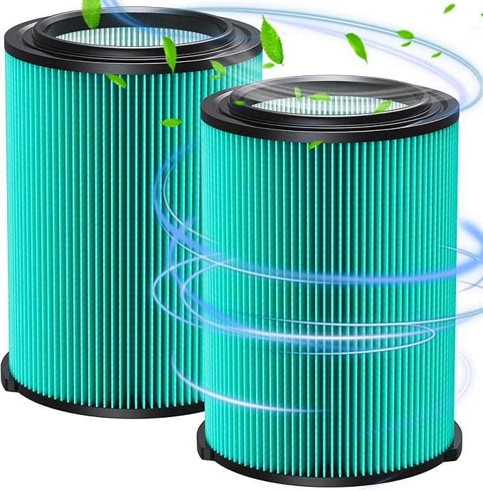 2 Pack VF6000 Replacement Filter for RIDGID, Standard Wet/Dry Vac Filter Vf6000 Compatible with RIDGID Vacs Wet Dry 5-20 Gal, 6-9 Gal Husky Vacuum