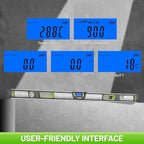 Huepar 48-Inch Digital Level, Professional Smart Precision Torpedo Level Tool, Bright LCD Display, Audible Alerts, Magnetic Bottom, IP54 Dust Water Resistant, with Carrying Case