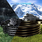 K KASONIC - 46FT Halloween Lights Outdoor Extension Cord with Mutil Outlets, ETL Listed Heavy Duty Electrical Cord with Protective Covers, Weatherproof Extension Cord for Outside, 16AWG/1625W, Black