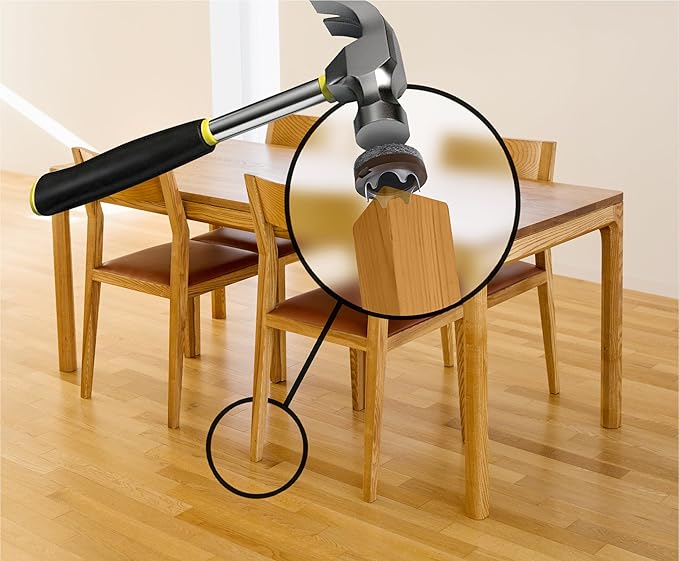 GorillaFelt Chair Leg Floor Protectors/Felt Chair Glides (Set of 16) Tap-On Felt Furniture Pads Guaranteed to Stay On, 1 Inch Round Chair Sliders