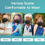 Funight Kids Face Mask, KN95 50 Pack Kids Masks 5-Layer Breathable, Disposable Masks With Adjustable Buckle for Boys Girls