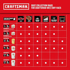 CRAFTSMAN CMXEVBE17607 16 Gallon 6.5 Peak HP Wet/Dry Shop Vac with Detachable Leaf Blower, Portable Shop Vacuum Wet and Dry with Filter, Dust Bag, Hose and Attachments for Garage, Outdoor Cleaning