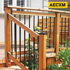 201 Stainless Steel 2" x 4" (1 ½" x 3 ½" Actual) Deck Railing 30° Stair Connectors, for Deck Railing Stair Handrail Connection Installation Deck Railing Bracket (4 Pair-Black)