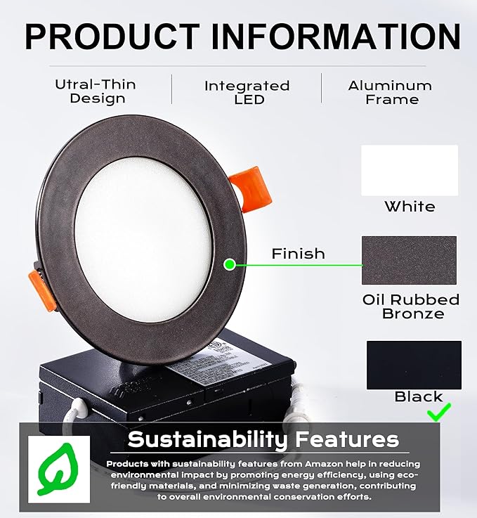 [6 Pack] CLOUDY BAY 4inch Smart WiFi LED Recessed Lights,RGB Color Changing Recessed Lighting,Compatible with Alexa and Google Home Assistant,10W 2700K-6500K,CRI90+ Wet Location,Oil Rubbed Bronze