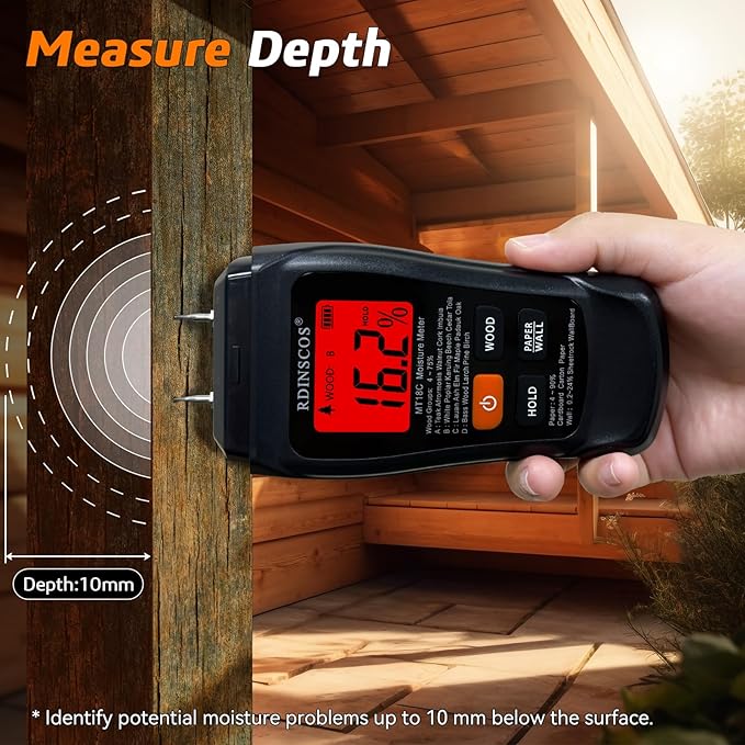 Moisture Meter for Drywall, Wood Moisture Meters for Walls, Floor Humidity Detector, Lumber Firewood Moisture Meter for Wood, Like Hardwood and Softwood