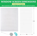 Windows Screen Replacement and Screen Door Repair Kit, 6Pcs Window Screen Fiberglass Mesh Kit - Window Screen & Screen Door Mesh & Screen Porch Repair Kit (White, 48" x 118")