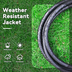 25FT 12/3 Extension Cord Heavy Duty Black 3-Outlet Indoor/Outdoor SJTW Lighted 12-Gauge Grounded Power Cable,12AWG 15 Amp, 1875 Watts，UL Listed，Safety