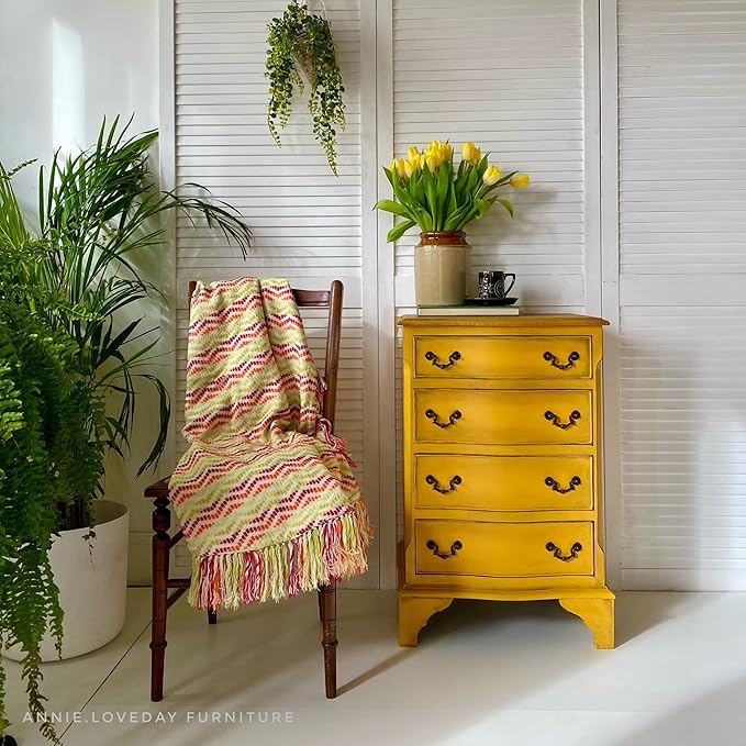 Dixie Belle Paint Company Chalk Finish Furniture Paint - Colonel Mustard (8oz) - Matte Retro Yellow Chic Chalk Mineral DIY Furniture Paint