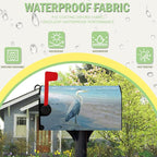 Heron Beach Mailbox Covers Oversized Summer Nautical Blue Mailbox Cover Magnetic Large Size 25.5x21 Inch Coastal Sea Bird Letter Post Box Wraps Decor for Garden Yard