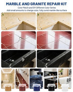 Marble and Granite Repair Kit (Color Match), 160g/5.64oz Quartz Countertop Repair Kit for Chips Holes Dents Defects Scratches Cracks, DIY Fix Reattaches Porcelain Tile Sink Stone Other Hard Surfaces