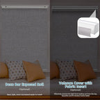 SmartWings Motorized Smart Blinds with Remote, Automatic Blackout Roller Shade Work with Alexa Homekit Thread Google Z-Wave, Electric Blind for Window, Custom Width Up to 110" W,Safari Rock Grey