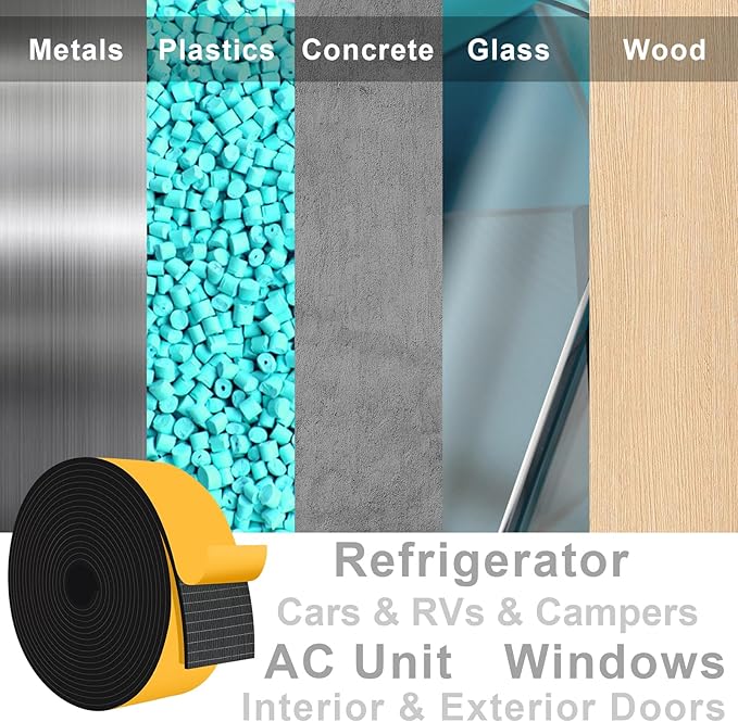 Weather Stripping Door Seal Strip, Adhesive Foam Insulation Tape for Doors and Windows, High Density Weather Stripping for Door Frame, SoundProof Weatherproof Dustproof(2 in x 1/4 in x 13Ft