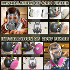 Full Face Respirator Mask - Gas Masks Survival Nuclear and Chemical with Filters.