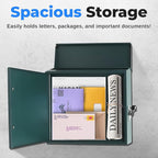 SereneLife Outdoor Wall Mailbox | 0.46 Cubic FT Locking Mailbox | Easy Installation, Secure Lock Mechanism | Ideal for Residential or Commercial Use | Wall Mountable 13.77" x 4.52" x 12.99 | Green