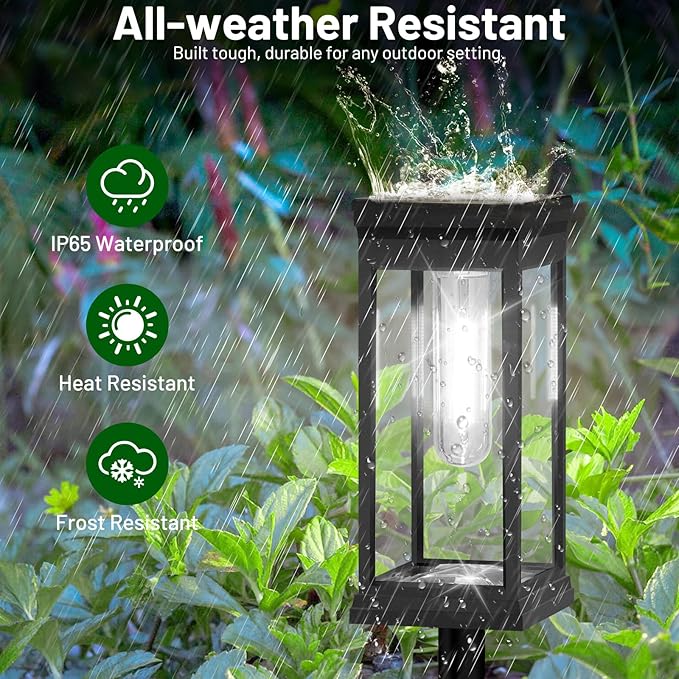 BesLowe 【Upgraded】 Solar Pathway Lights Outdoor, 12-Pack Large LED Solar Light Outdoor Waterproof, Super Bright Outside Lights for Yard, Sun-Powered Landscape Lighting for Garden Walkway, Cool White