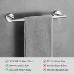 Bathroom Hardware Set 10 Pieces, Stainless Steel Towel Bar Set Includes 16 inch Towel Bar, Towel Hook, Towel Ring Toilet Paper Holder