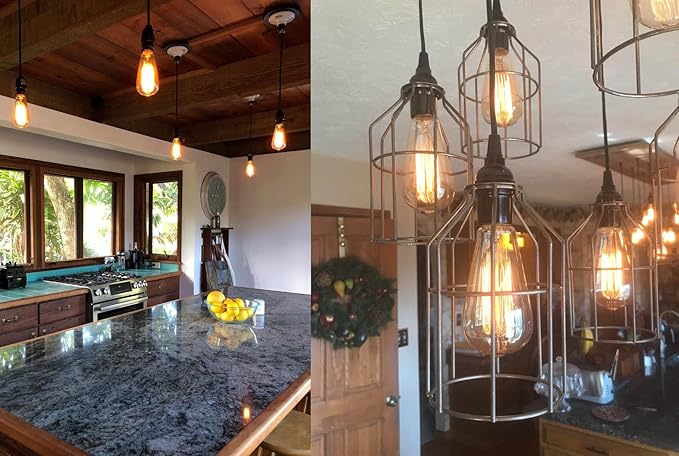 E26 E27 Light Socket,8-Pack Black Edison Retro Pendant lamp Holder, E26 E27 Plastic Standard Screw-in Socket Maximum Wattage 250W Heat Resistant Up to 200℃ Fire Resistant