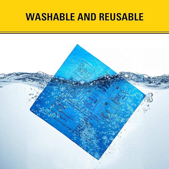 STANLEY Reusable Blue Cloth Filter with Clamp Ring 19-1500 for 5-6 Gallon Wet/Dry Vacuums, Filter Bag Compatible with STANLEY SL18143, SL18115, SL18115P, SL18116, SL18116P, SL18117