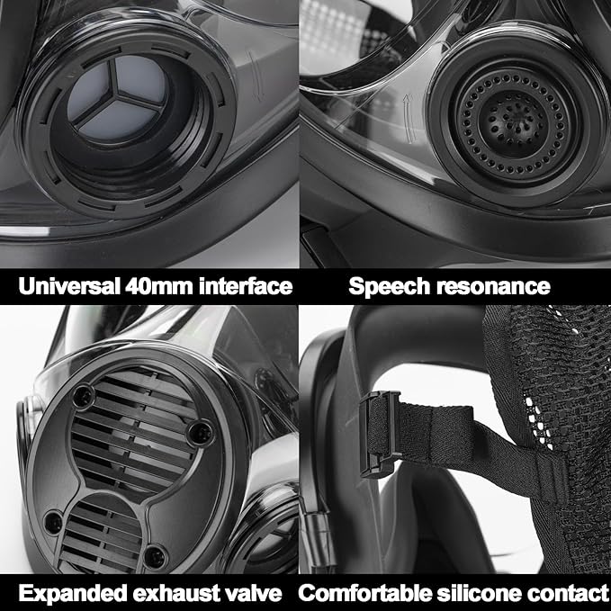 RANKSING Reusable Respirator Full Gas Mask Full 6800 with Filters for Dust, Asbestos, Chemicals while Painting, Spraying