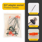 6 Pack Pigtail Light Socket Extender for E26 E27 Bulb Adapter with 15.75 Inch Cable