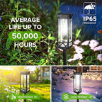 KOOPER Taller Solar Pathway Lights Outdoor, 8 Pack Upgraded Brighter Solar Garden Lights Solar Powered, Up to 15 Hours Outdoor Solar Lights for Yard Landscape Path Walkway Driveway （Cool White）