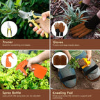 Gardening Tools - YAUNGEL 10 Pcs Garden Tool Set, Heavy Duty Stainless Steel Gardening Supplies Hand Tools with Wooden Handle, Storage Tote Bag, Ideal Garden Gifts for Women and Men, Pink