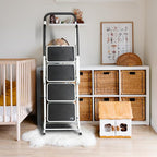 4 Step Ladder, Folding Lightweight Step Stool with Handrails and Wide Anti-Slip Pedal for Home, Office, Kitchen and Garage, Service Height 37.8 inch, 400 lbs Capacity