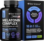 Melatonin 10mg Sleep Supplement - L Theanine, GABA Calm, L-Tryptophan - Deep Sleep Supplements for Adults with Ashwagandha, Passion Flower, Lemon Balm, Chamomile, Magnesium Sleep Support - 60 Capsules