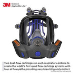 3M Secure Click Full Face Reusable Respirator with Large Lens, Speaking Diaphragm and Push Button Seal Check, FF-803, Painting, Sanding, Chemical Clean-up, Sawing, Large
